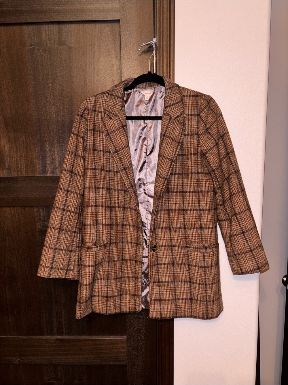 Hem & Thread Brown Plaid Pea Coat